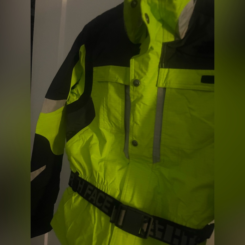 North Face Neon Yellow and Black Performance Jacket